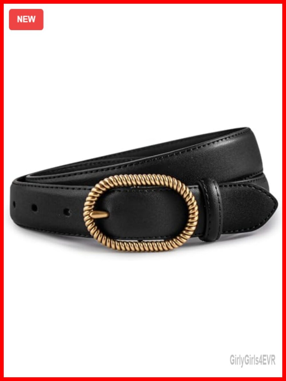 Genuine Leather Women's Belt with Brass Buckle Adjustable Fit Jeans Pants